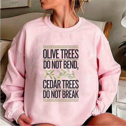 Retro Lebanon Sweatshirt Olive Cedar Trees
