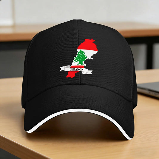 Baseball Cap Lebanon Flag Map