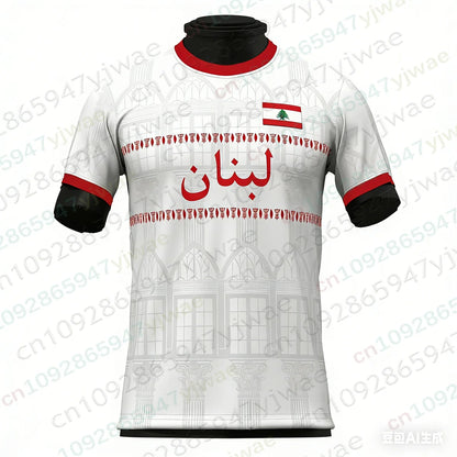 Lebanon Flag Arabic Calligraphy Jersey T Shirt