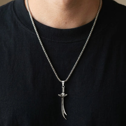 Retro Zulfiqar Sword and Lion Necklace