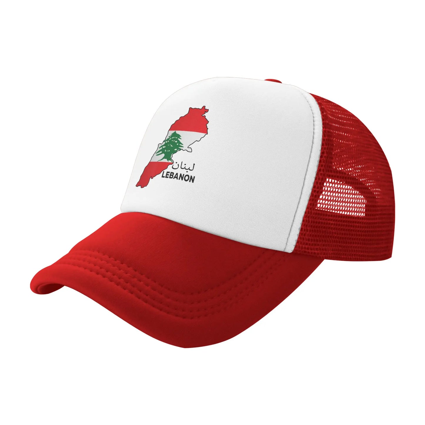 Lebanon Flag Map Mesh Baseball Cap