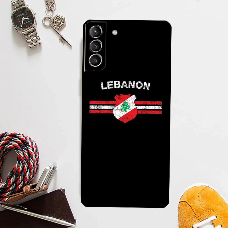 Lebanese Lebanon Flag Case For Samsung Galaxy S24 Ultra S20 S21 S22 S23 Plus S9 S10 S24 FE S25 Ultra Cover Coque