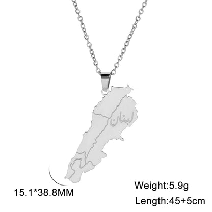 Lebanon Map Pendant Necklaces for Men Women Stainless Steel Lebanese State Necklace Jewelry 2026 Gifts Wholesale New