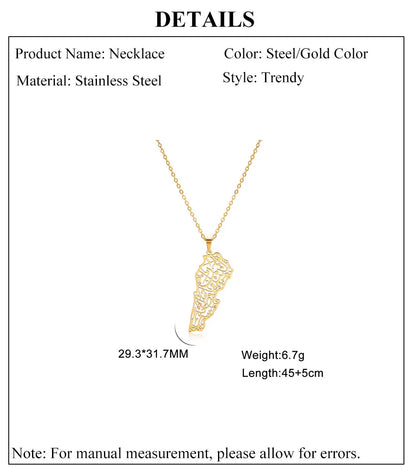 Lebanon Map Pendant Necklace