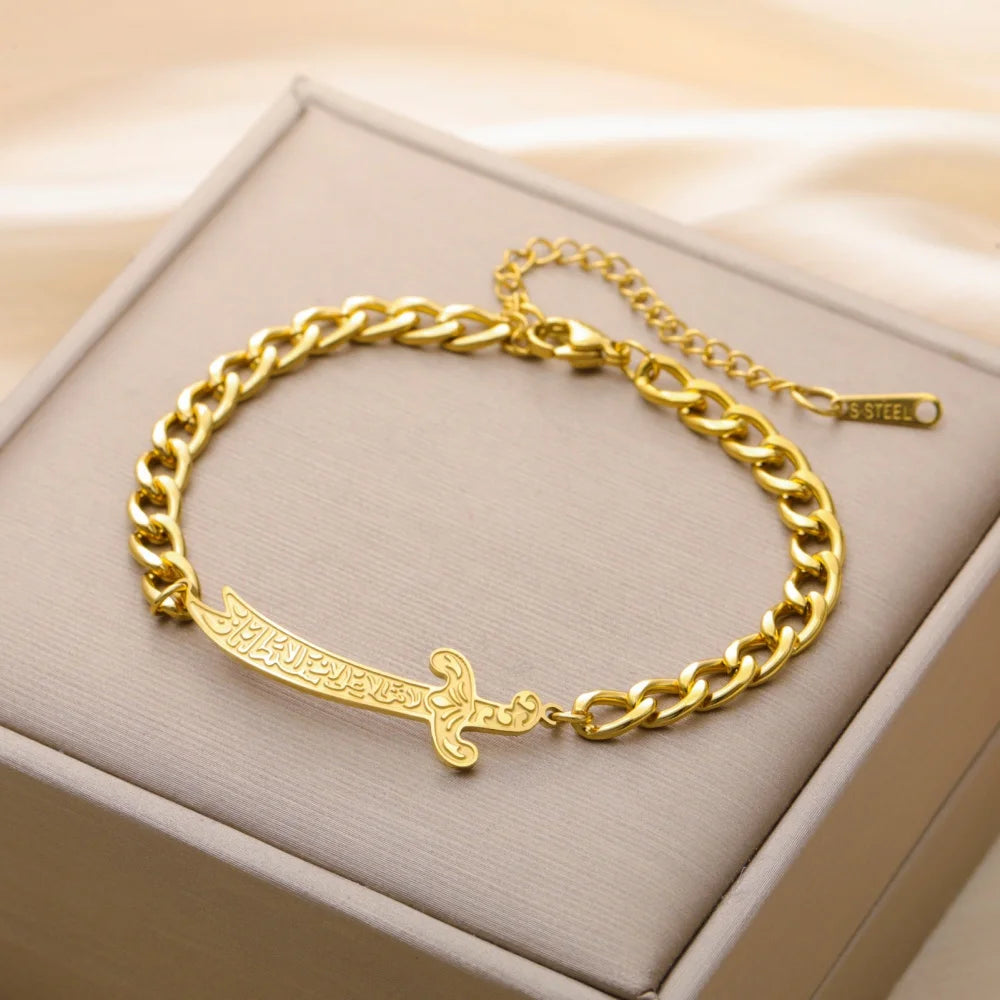 Stainless Steel Imam Ali Zulfiqar Sword Bracelet