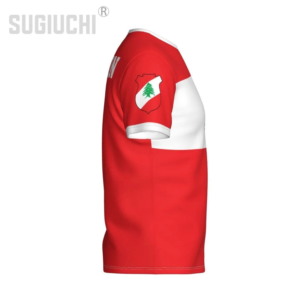 Custom Name Number Lebanon Flag Emblem 3D T-shirts