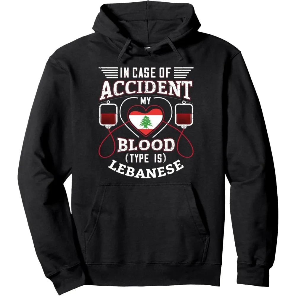 Lebanon Flag Hoodie Pullover Bloodtype
