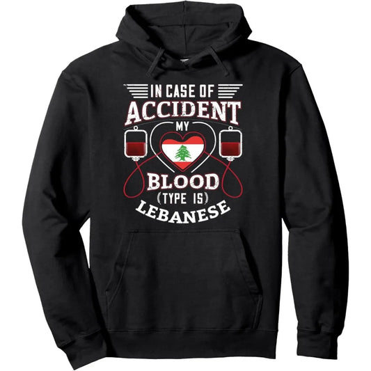 Lebanon Flag Hoodie Pullover Bloodtype