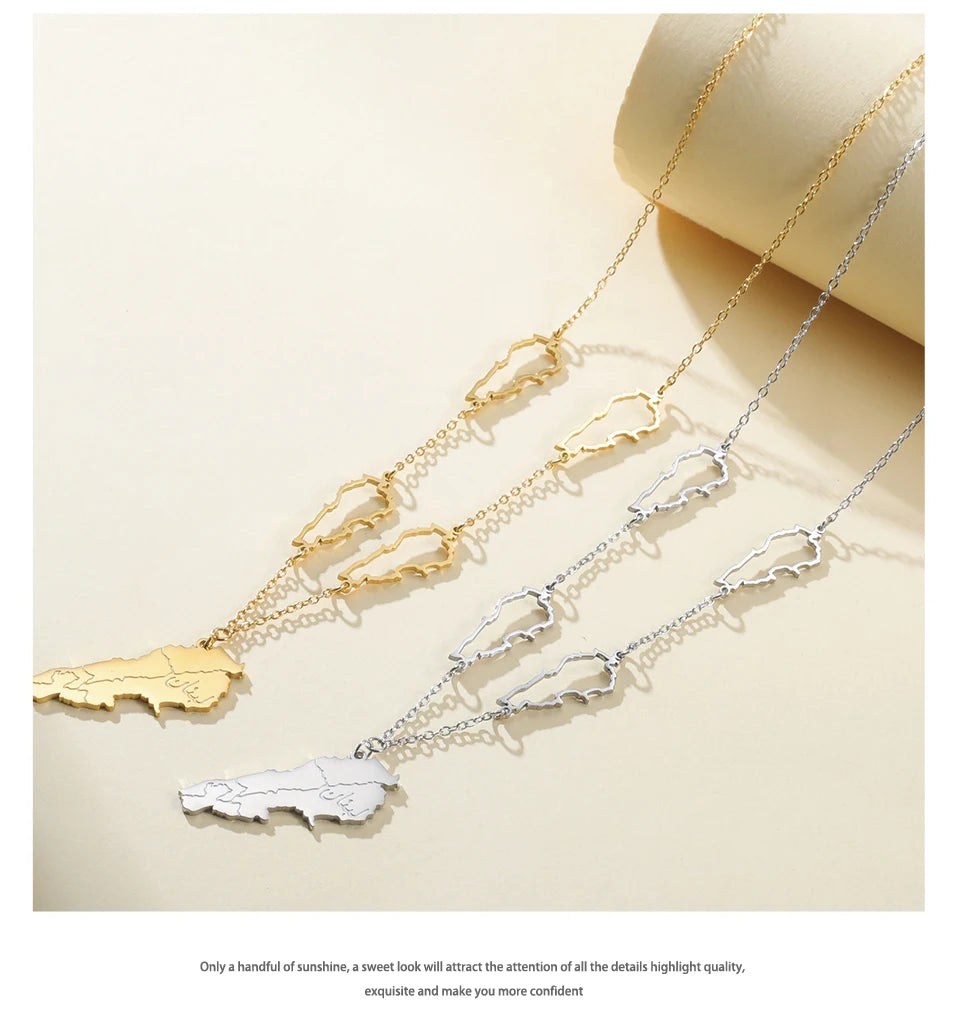 Lebanon Map Necklace Hollow