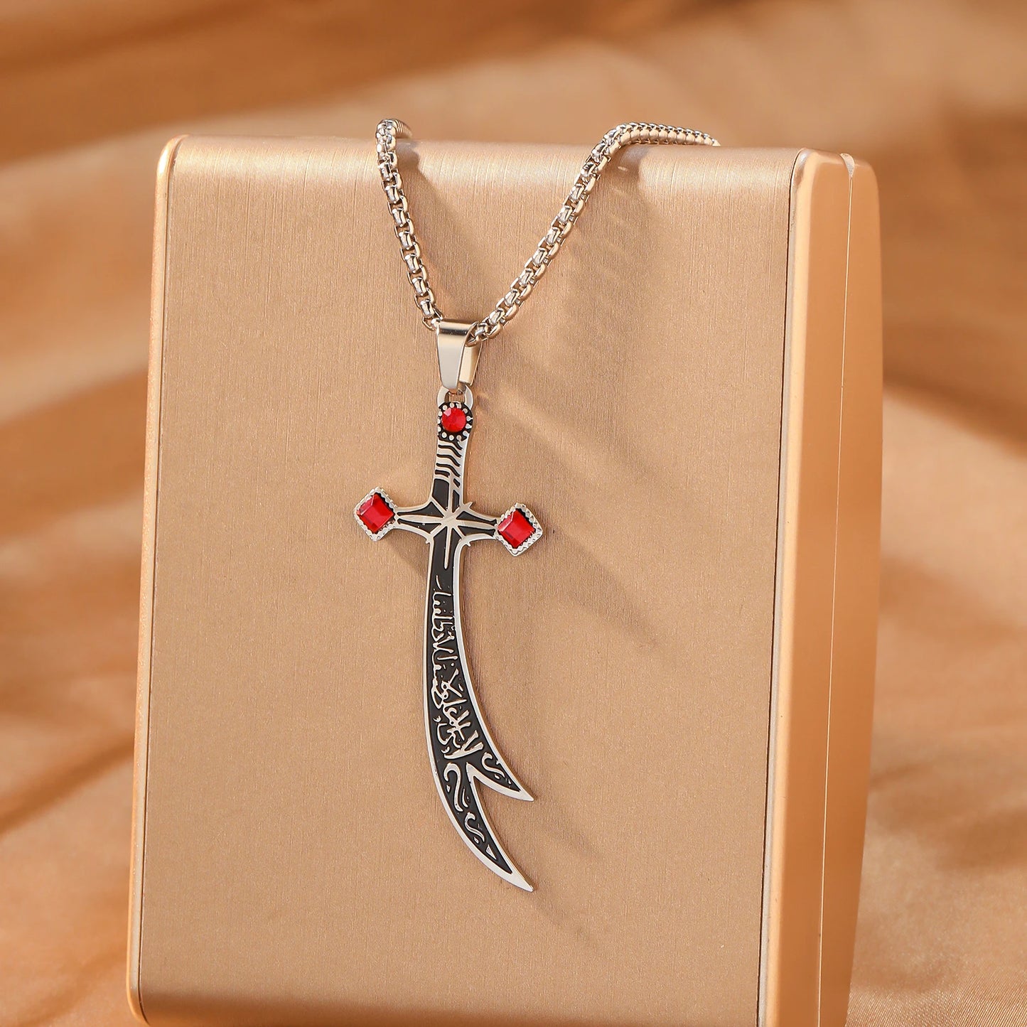 Zulfiqar Sword Necklace Arabic Calligraphy