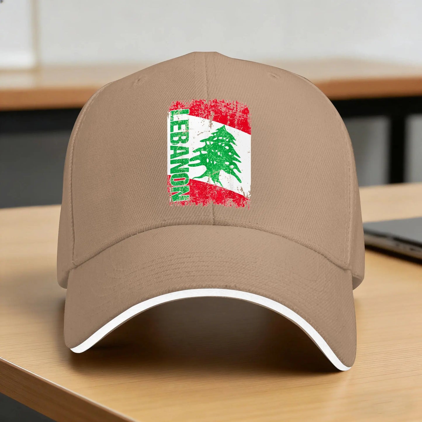 LEBANON Flag Vintage Distressed Baseball Cap
