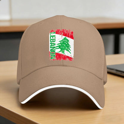LEBANON Flag Vintage Distressed Baseball Cap
