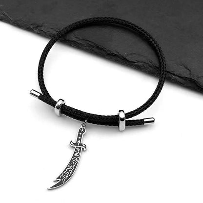 Zulfiqar Sword Bracelet Stainless Steel Black Enamel