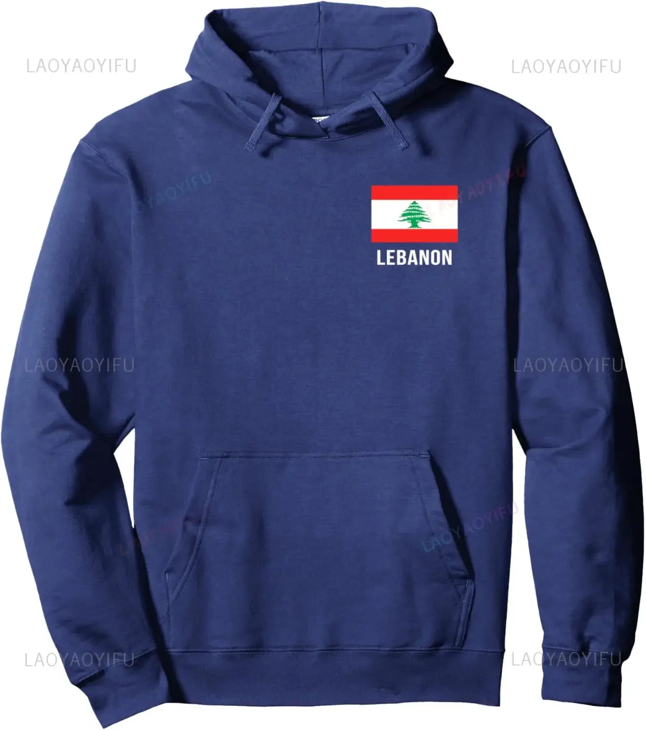 Lebanon Flag Badge Pullover Hoodie