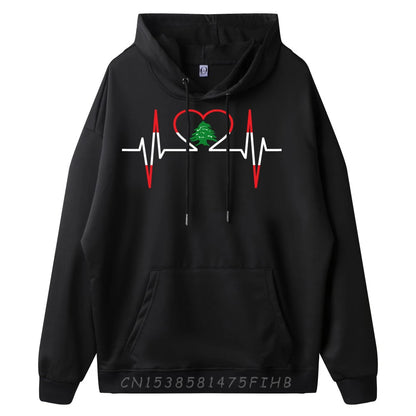 Heartbeat ECG Lebanon Country Flag