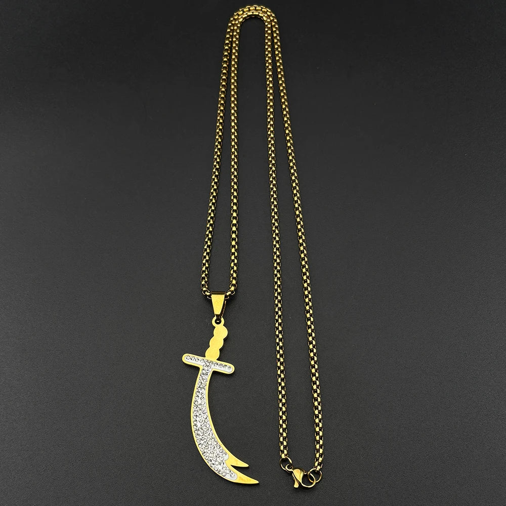 Islamic Imam Ali Zulfiqar Sword Pendant Necklace