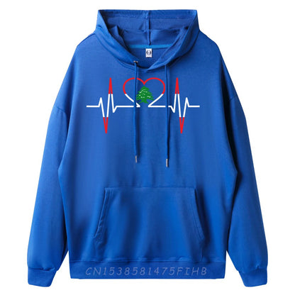 Heartbeat ECG Lebanon Country Flag