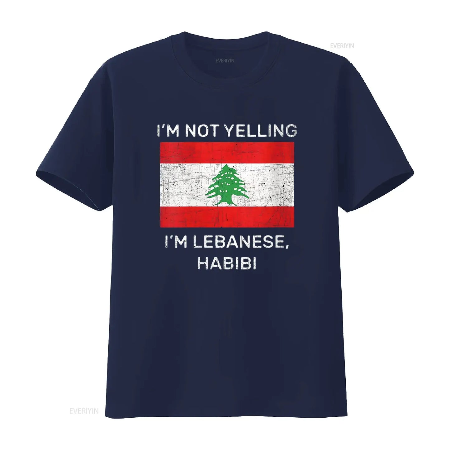 Not Yelling Lebanese Habibi Lebanon Flag T Shirt