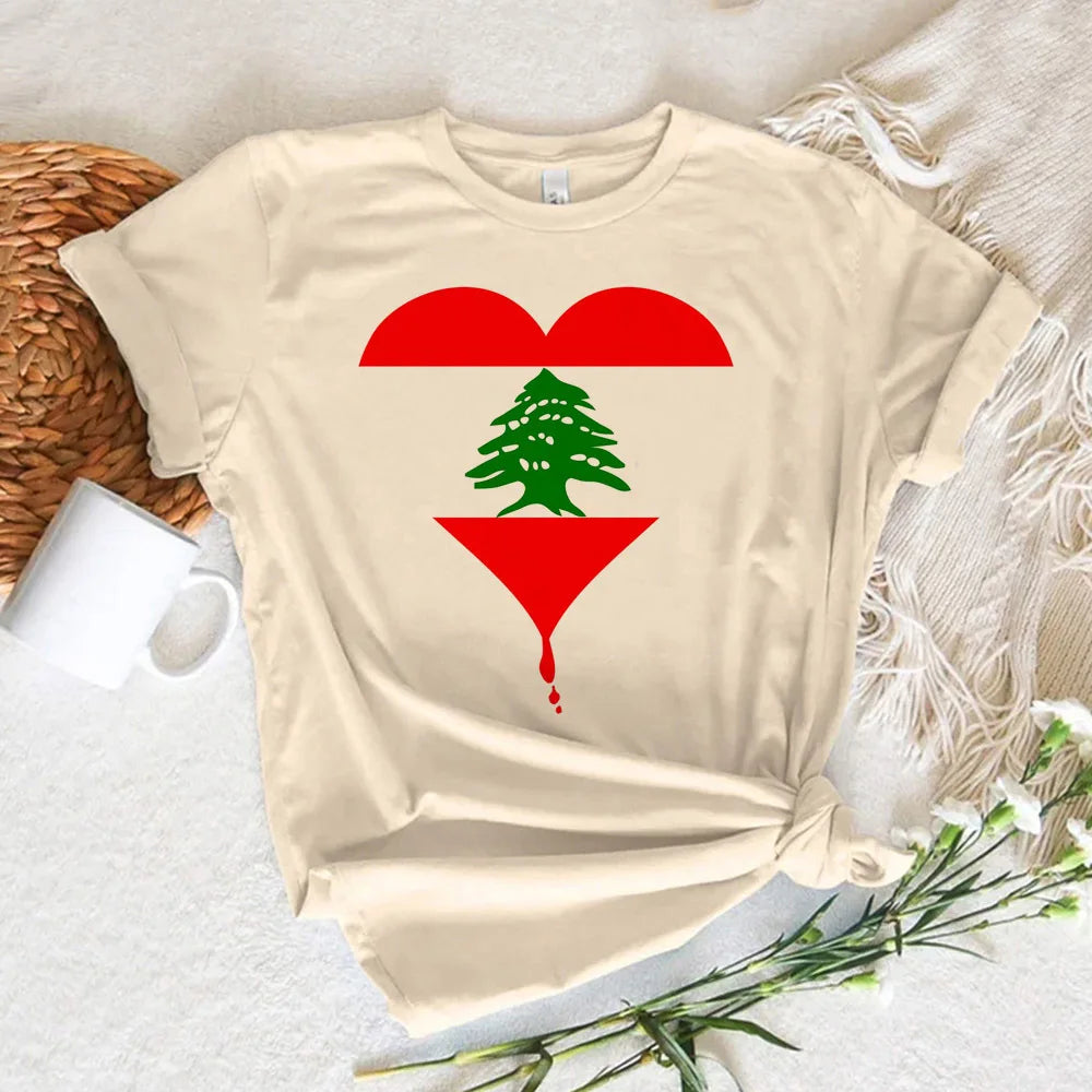 Lebanon top women crew neck top female anime clothes