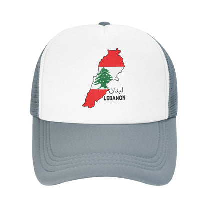Lebanon Flag Map Mesh Baseball Cap