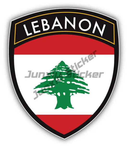 Lebanon Flag Shield Sticker Lebanese Pride Decal