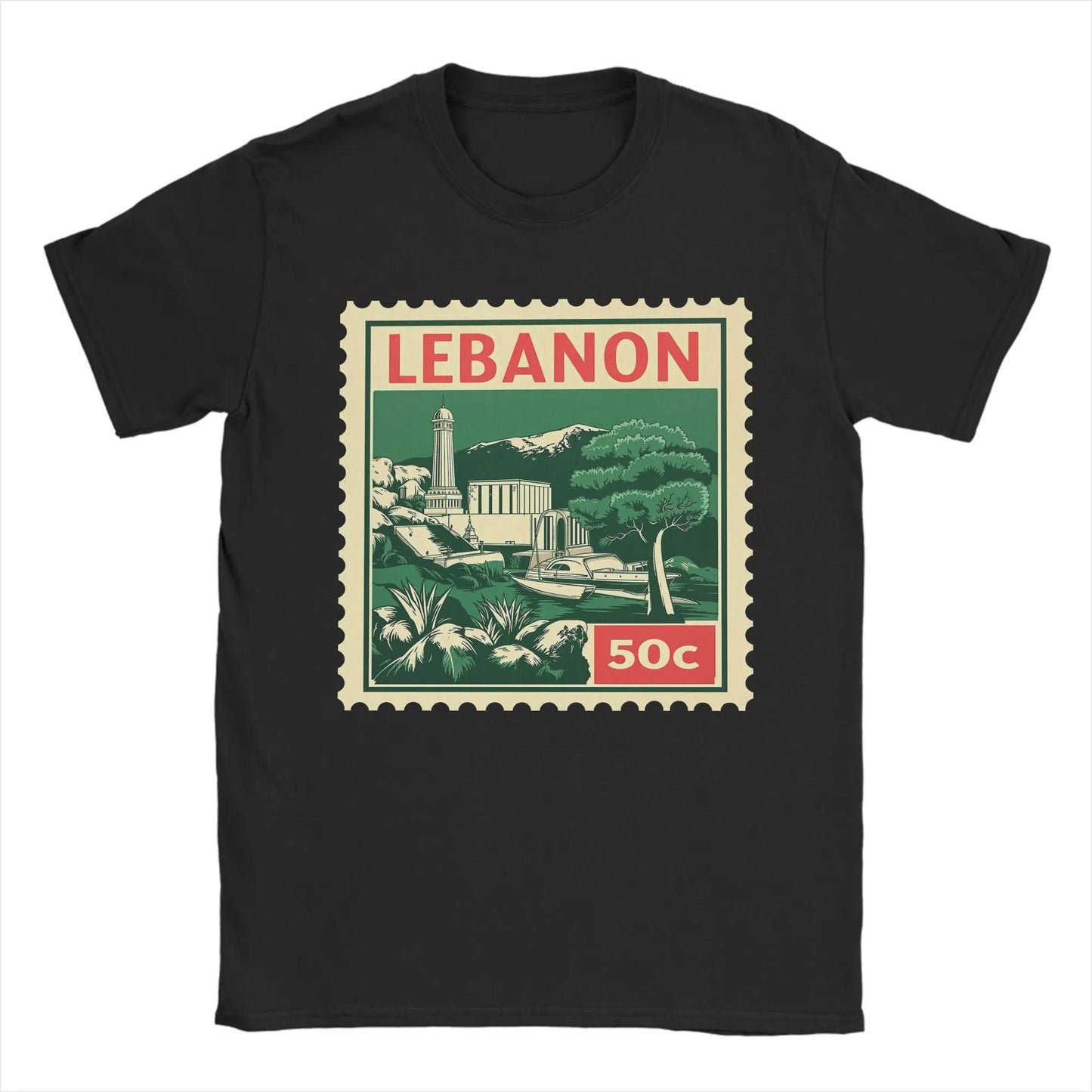 Lebanon Heart Flag Arabic Text T Shirts
