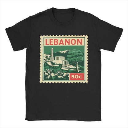 Lebanon Heart Flag Arabic Text T Shirts