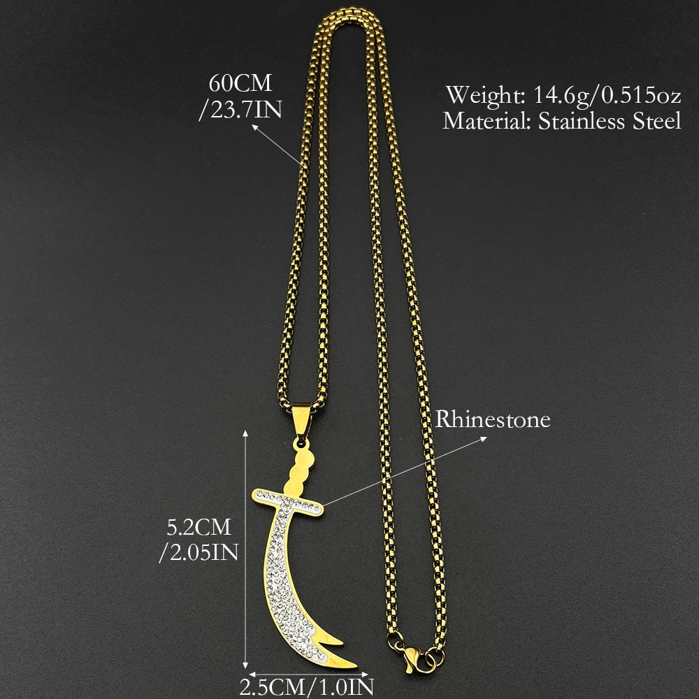 Islamic Imam Ali Zulfiqar Sword Pendant Necklace