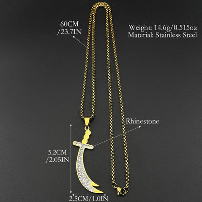 Islamic Imam Ali Zulfiqar Sword Pendant Necklace