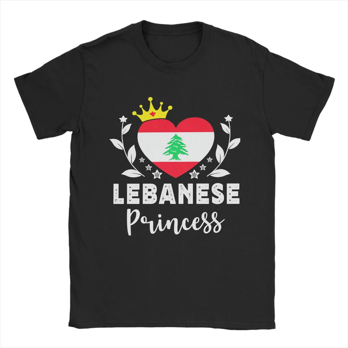Lebanon Heart Flag Arabic Text T Shirts