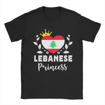 Lebanon Heart Flag Arabic Text T Shirts