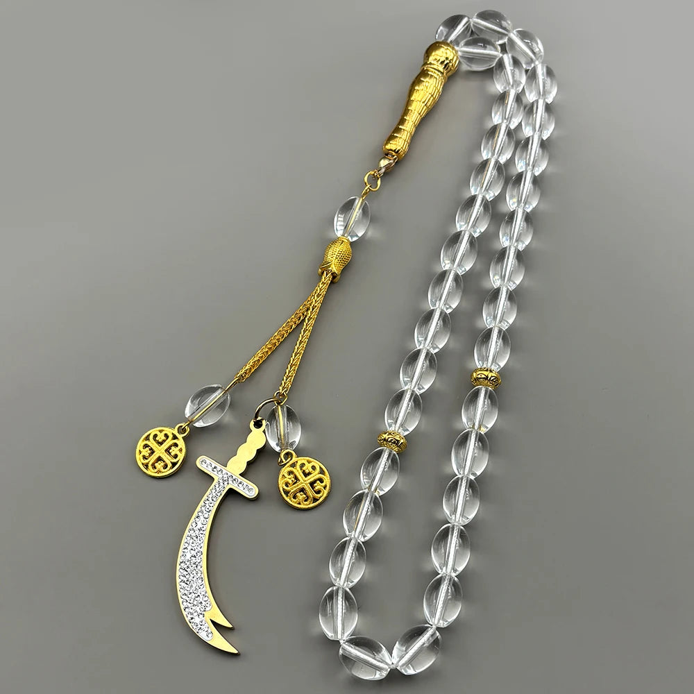 Zulfiqar Sword Car Pendant Blue Glass
