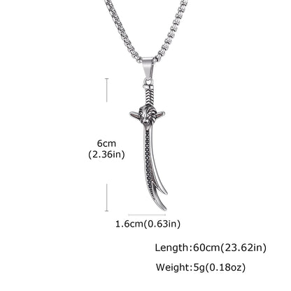 Retro Zulfiqar Sword and Lion Necklace