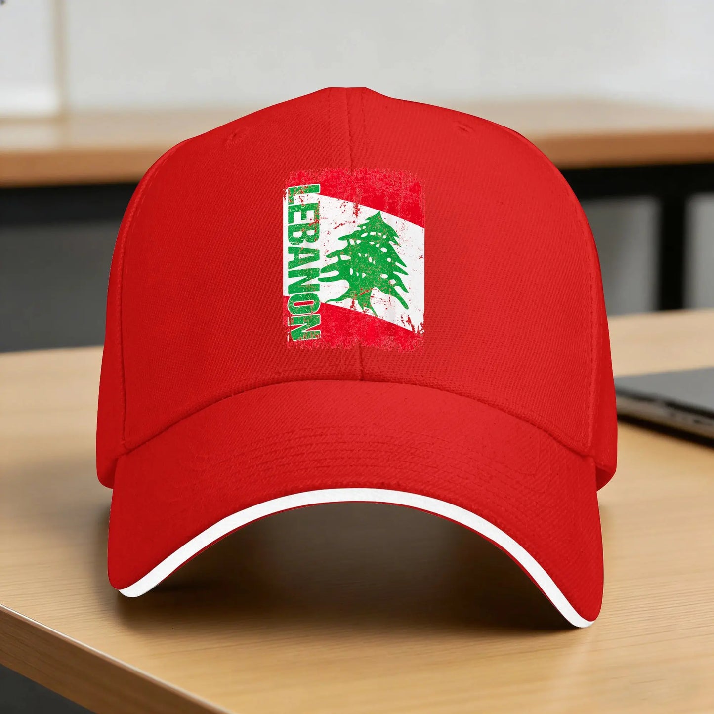 LEBANON Flag Vintage Distressed Baseball Cap