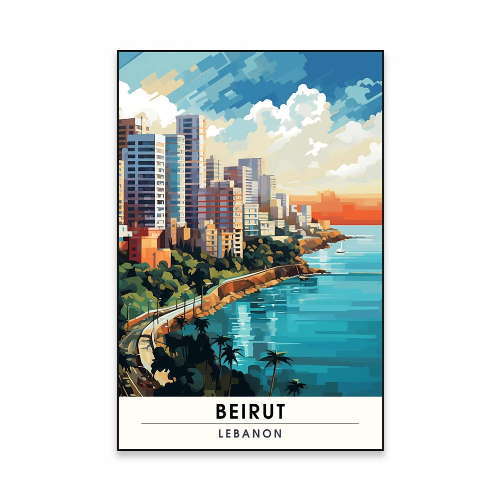 1pc frameless Lebanon Beirut Wall Art