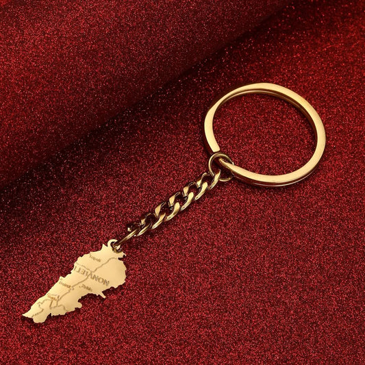 lebanon keychain Country Map Pendant Keyring Vintage Jewelry for Women Men Y2K Car Keyring Backpack Decor