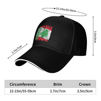 LEBANON Flag Vintage Distressed Baseball Cap