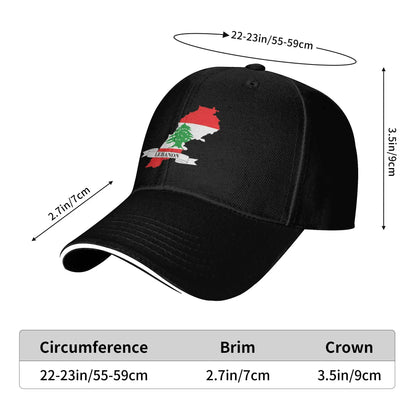 Baseball Cap Lebanon Flag Map