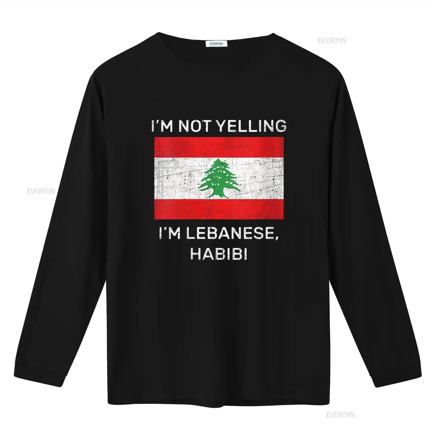 Not Yelling Lebanese Habibi Lebanon Flag T Shirt
