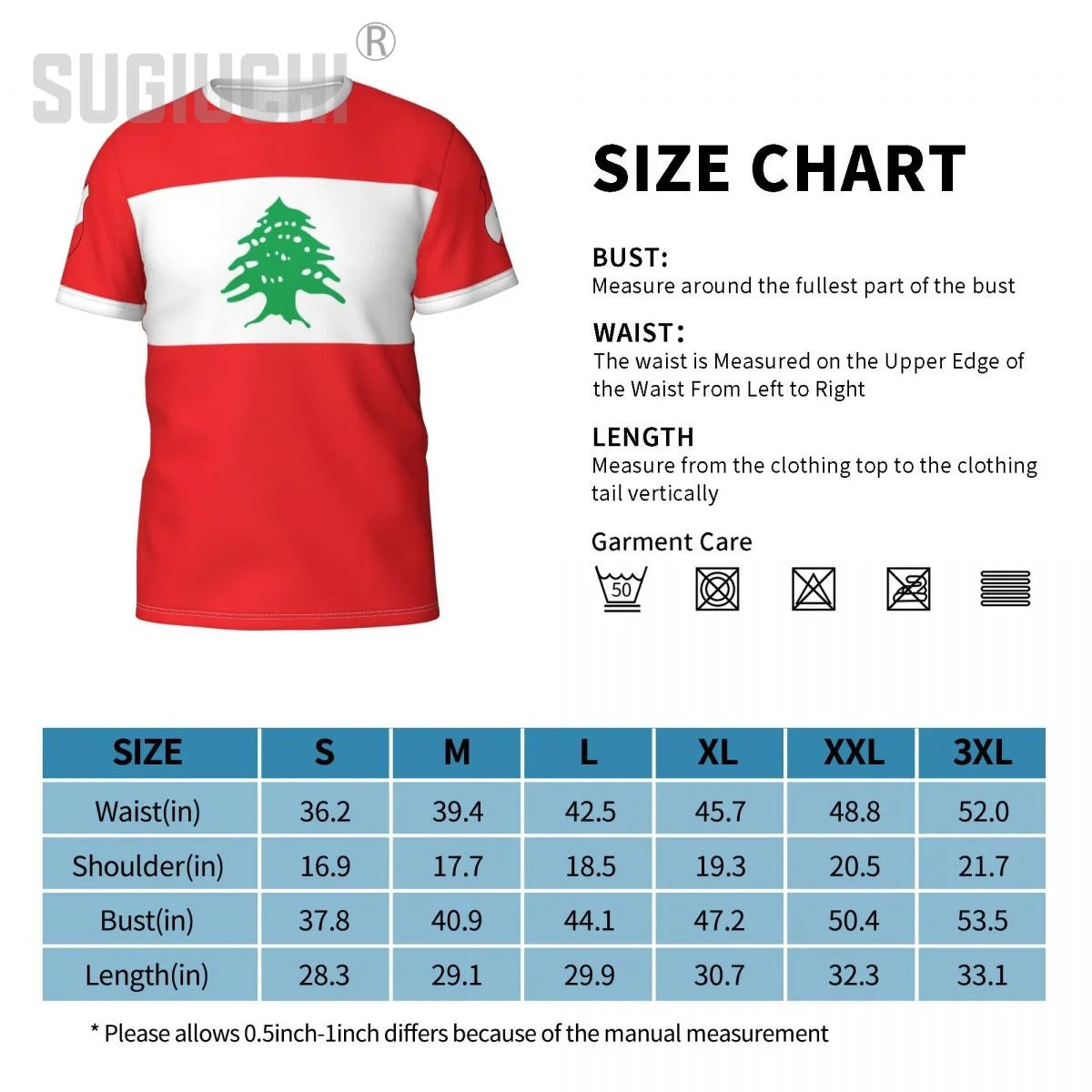 Custom Name Number Lebanon Flag Emblem 3D T-shirts