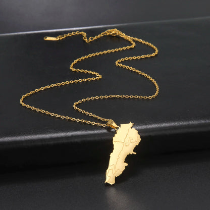 Lebanon Map Pendant Necklaces for Men Women Stainless Steel Lebanese State Necklace Jewelry 2026 Gifts Wholesale New