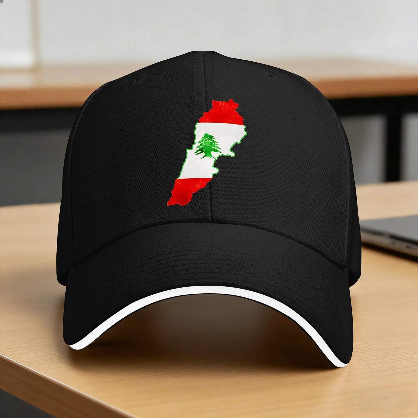 Baseball Cap Lebanon Flag Map