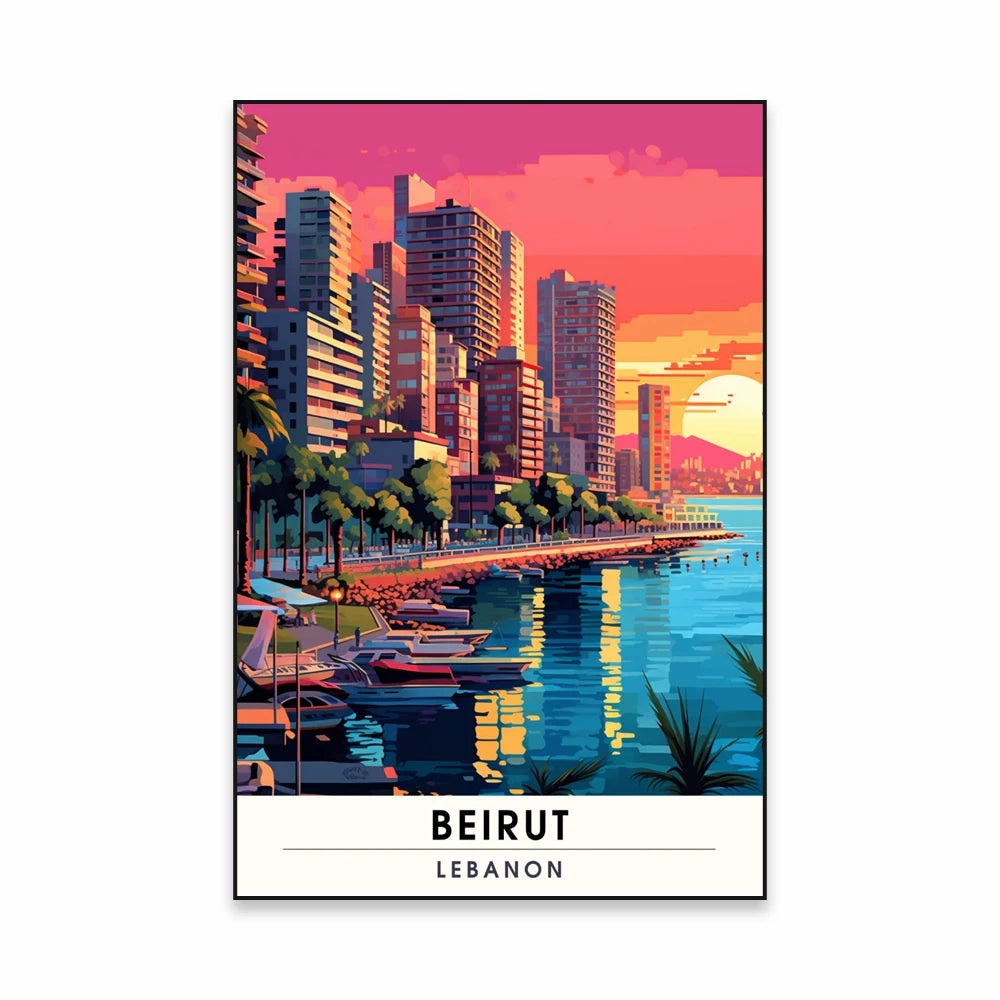 1pc frameless Lebanon Beirut Wall Art