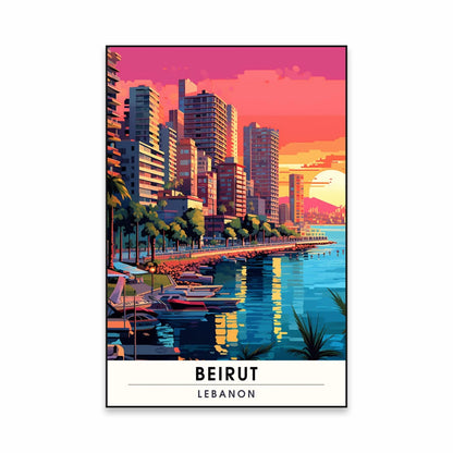 1pc frameless Lebanon Beirut Wall Art