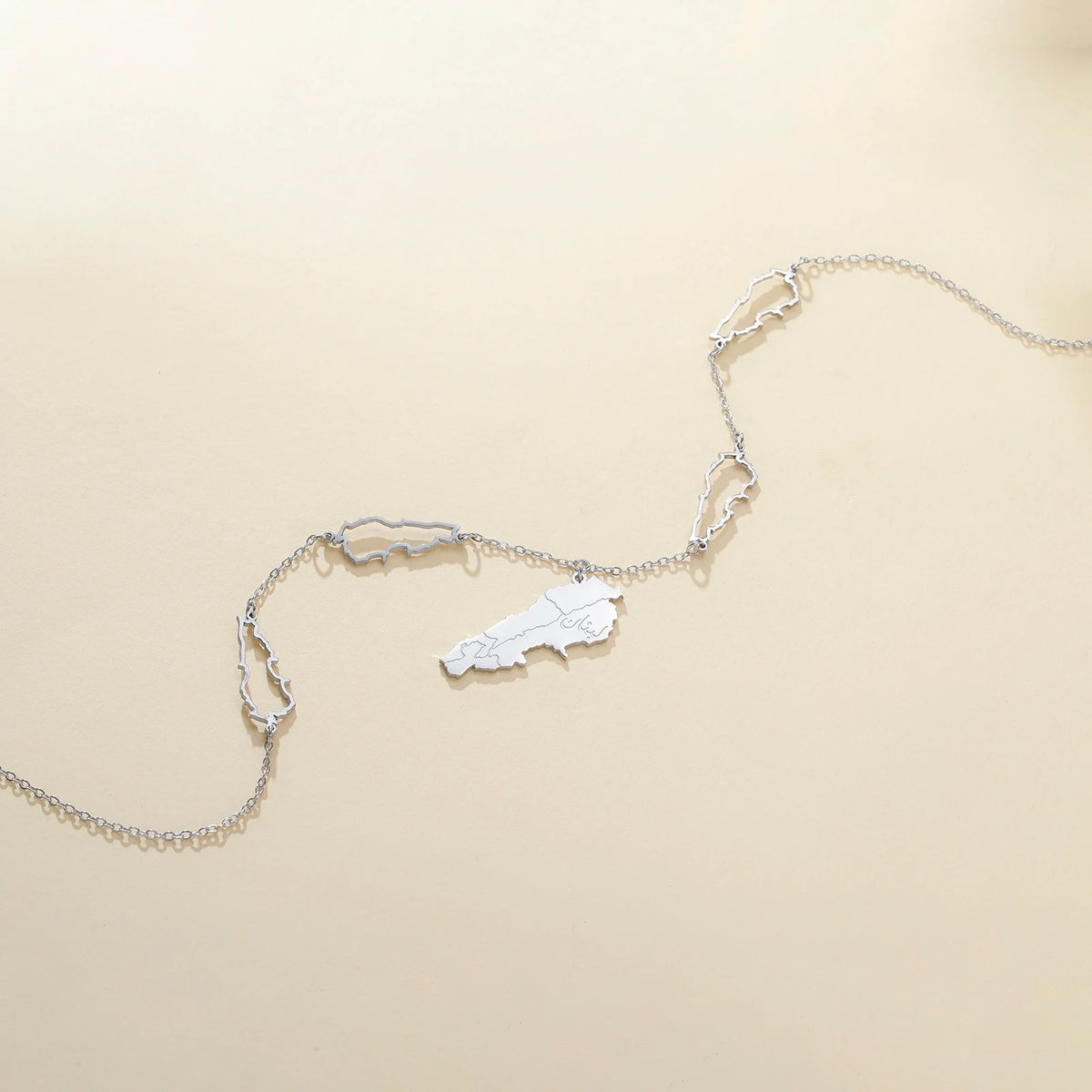 Lebanon Map Necklace Hollow