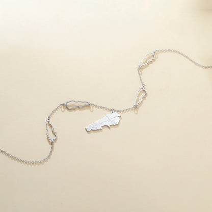 Lebanon Map Necklace Hollow