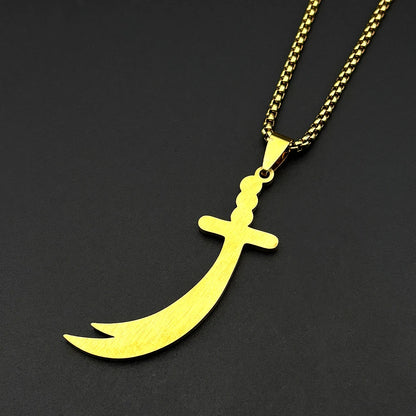 Islamic Imam Ali Zulfiqar Sword Pendant Necklace
