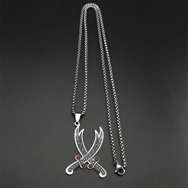 Imam Ali Sword Muslim Chain Necklace