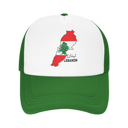 Lebanon Flag Map Mesh Baseball Cap