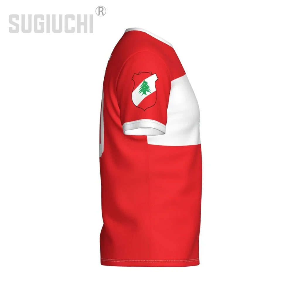 Custom Name Number Lebanon Flag Emblem 3D T-shirts